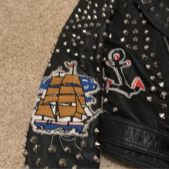 Embroidered Studded Moto Jacket – Statement Piece - Picture 10 of 11